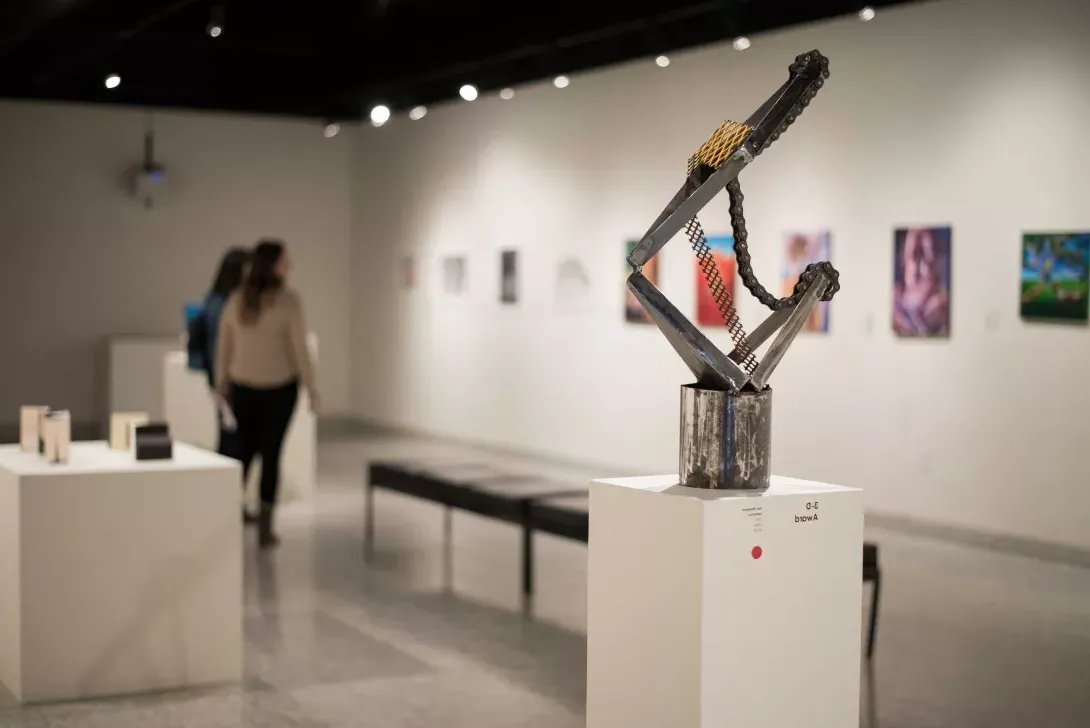 Sculpture exhibit in the Coburn Gallery